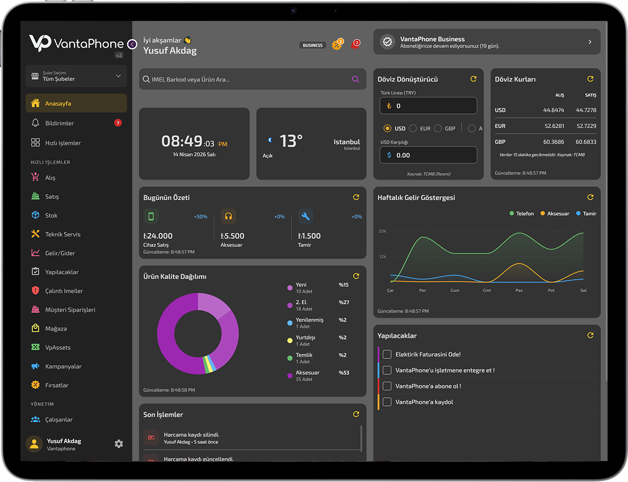 VantaPhone Masaüstü Görünümü